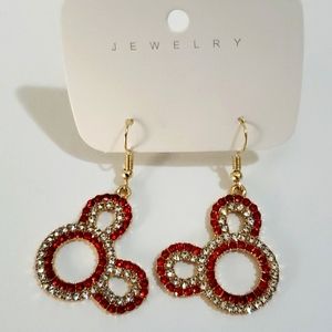Cute  Disney Diamond Red Women's Girl Earrings